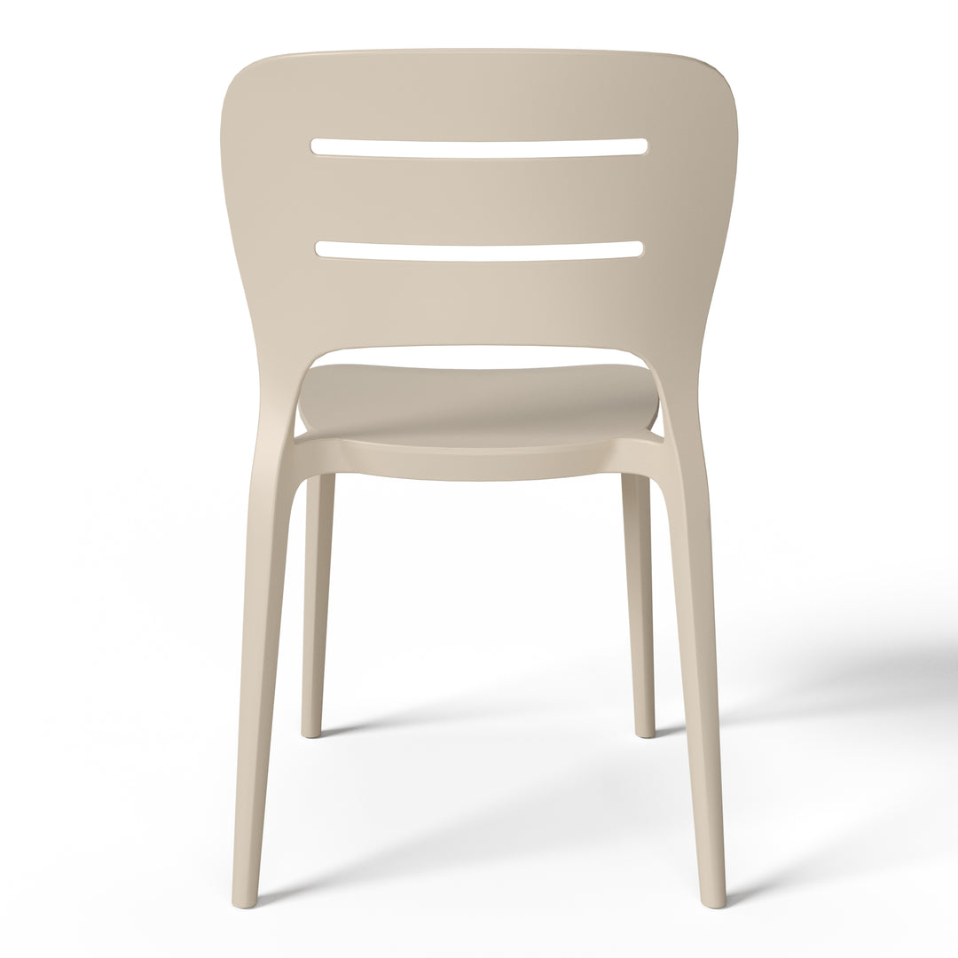 Playa Outdoor Modern Stackable Plastic Patio Dining Side Chairs (Set of 2)