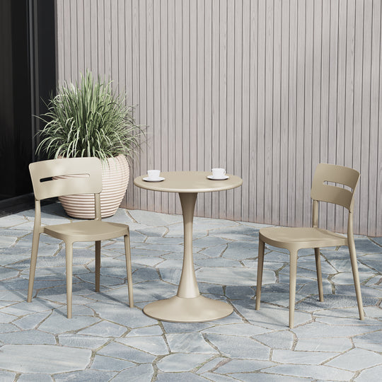 Playa Outdoor Modern Stackable Plastic Patio Dining Chairs (Set of 2)
