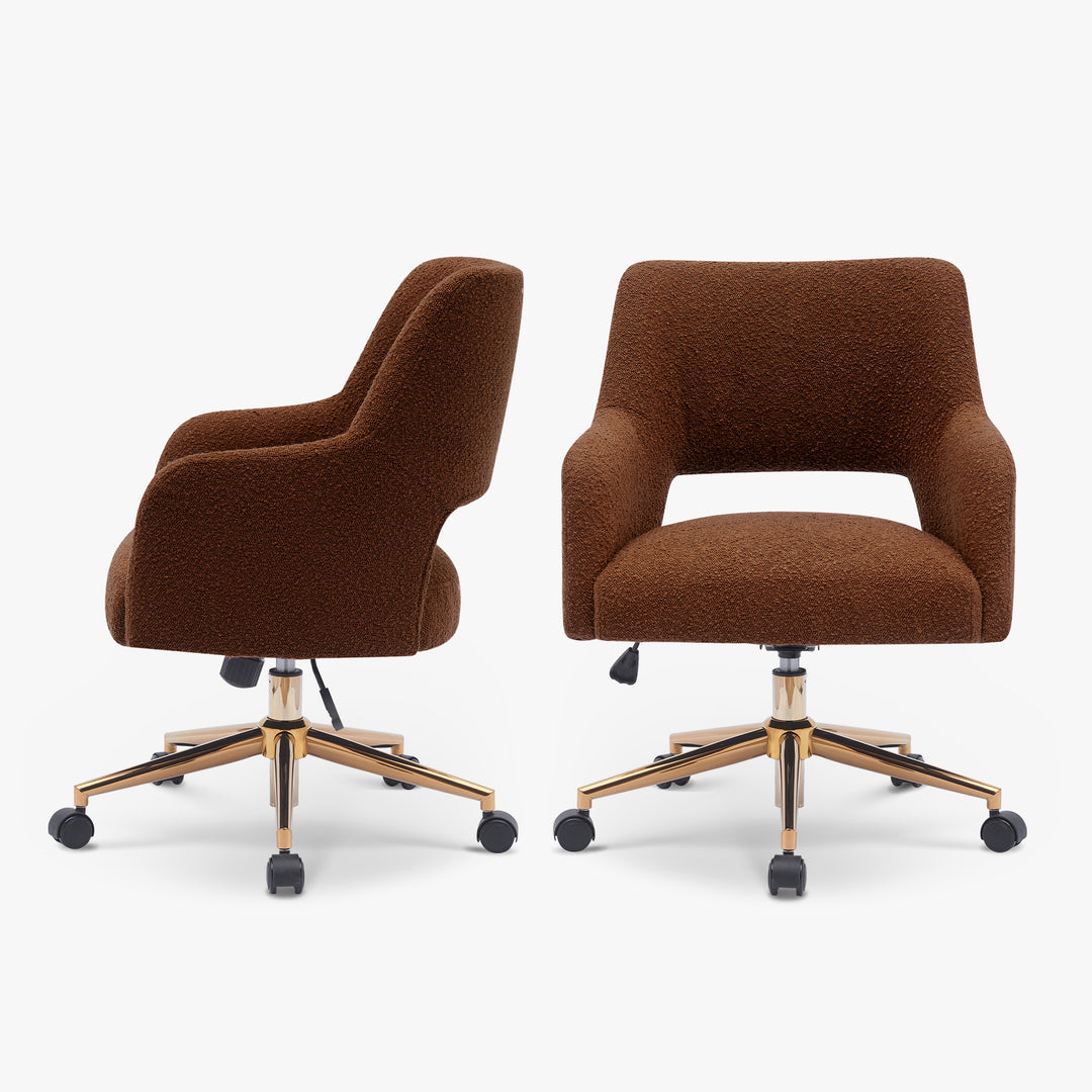 Genevieve Mid-Century Modern Swivel Office Vanity Chair with Wheels (Set of 2)