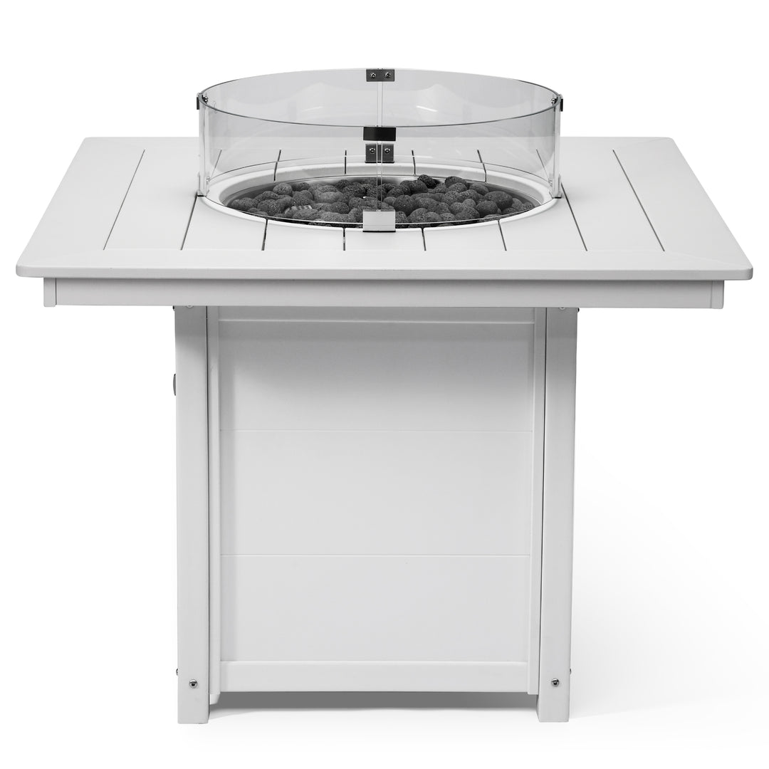Helios Modern Outdoor Patio Propane 42" Square Fire Pit Table