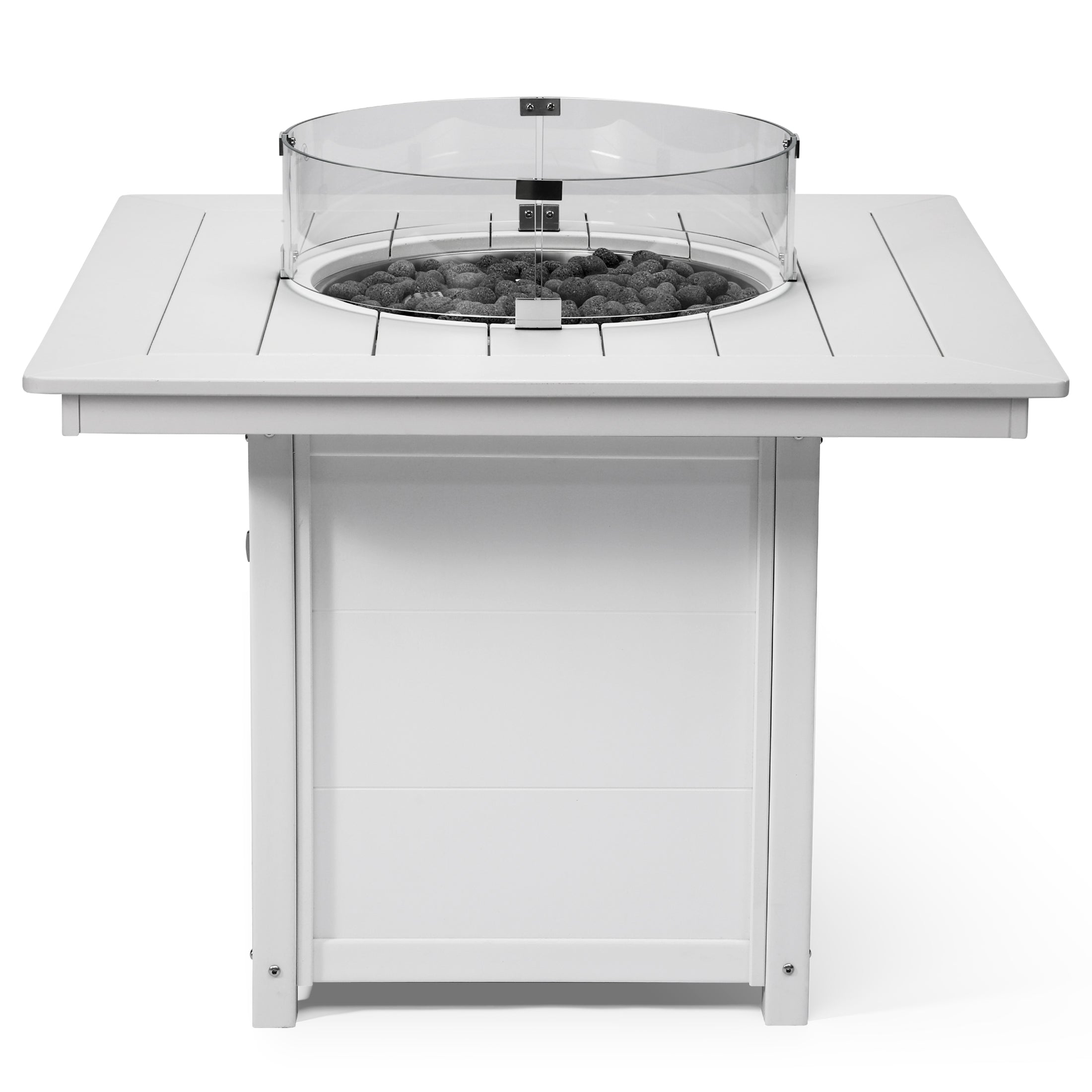 Helios Modern Outdoor Patio Propane 42" Square Fire Pit Table