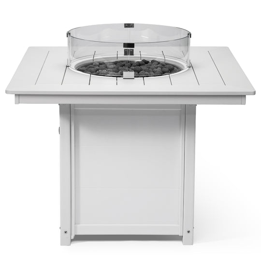 Helios Modern Outdoor Patio Propane 42" Square Fire Pit Table