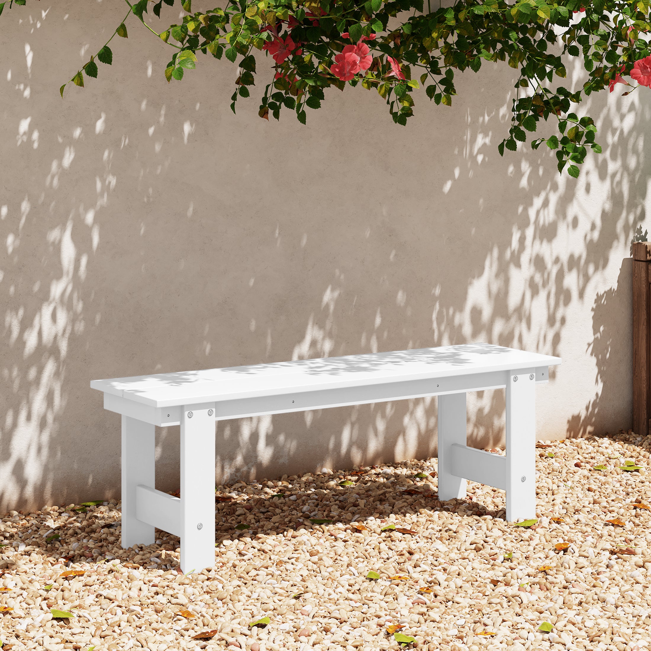 Ashore Outdoor HDPE 48" Modern Backless Patio Bench