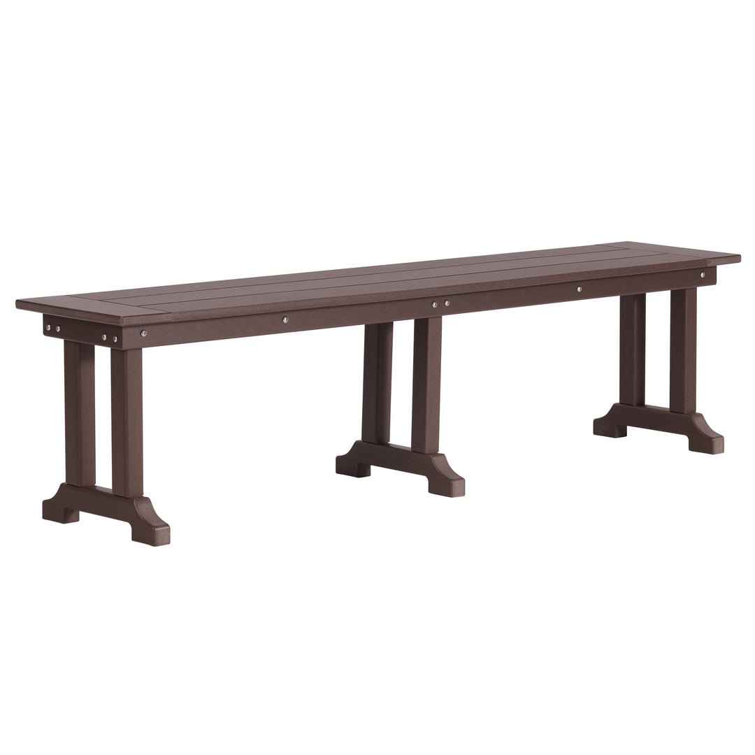 Ashore 6 Piece Outdoor Patio Dining Table and Armchair Dining Bench Set