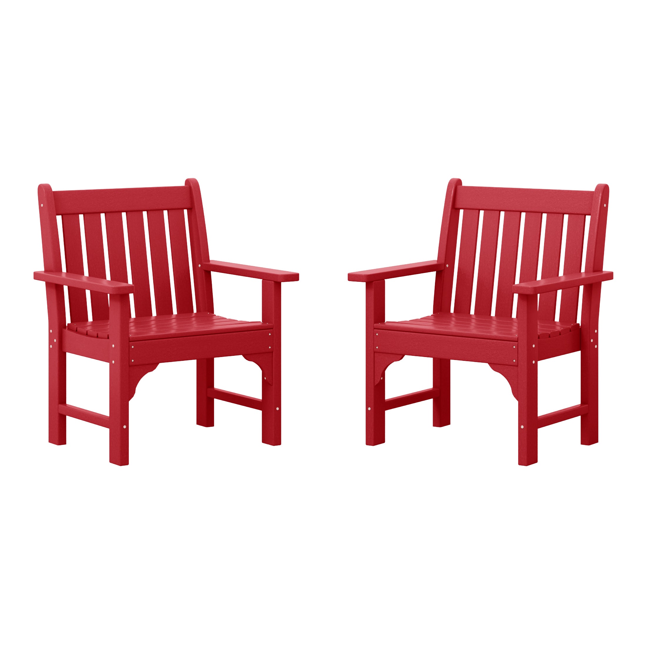 Malibu Outdoor Patio HDPE Adirondack Dining Arm Chairs (Set of 2)