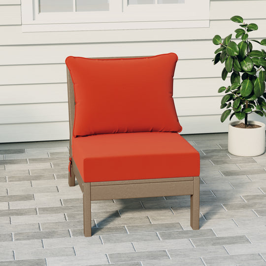 Avalon Outdoor HDPE Deep Seating Modular Armless Patio Chair with Patio Cushions