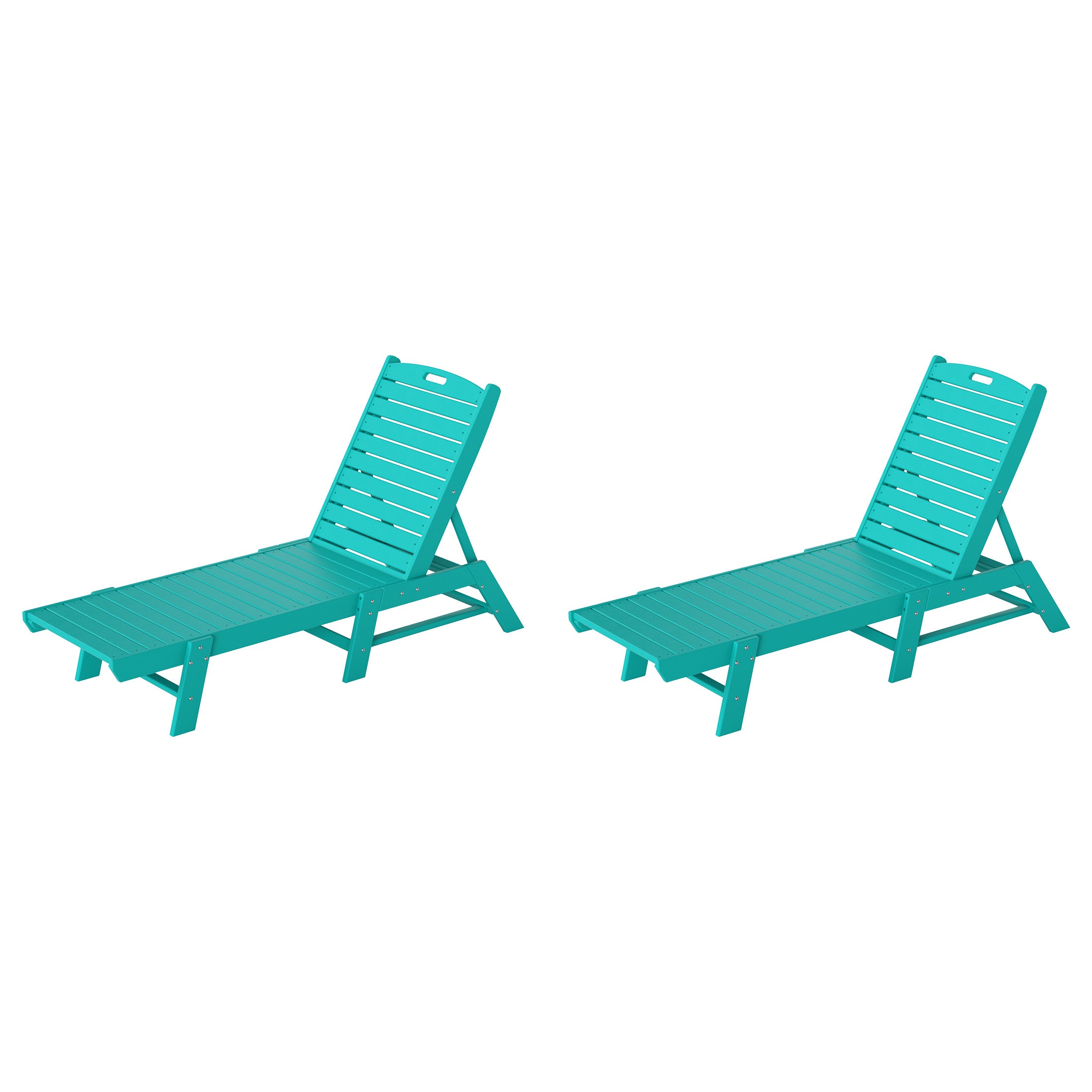 Malibu Poly Reclining Outdoor Patio Chaise Lounge Chair Adjustable (Set of 2)