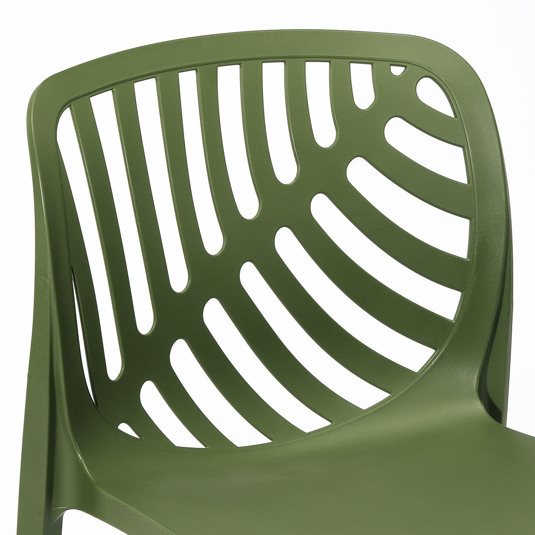 Playa Outdoor Modern Stackable Polypropylene Plastic Patio Bistro Dining Side Chairs (Set of 2)