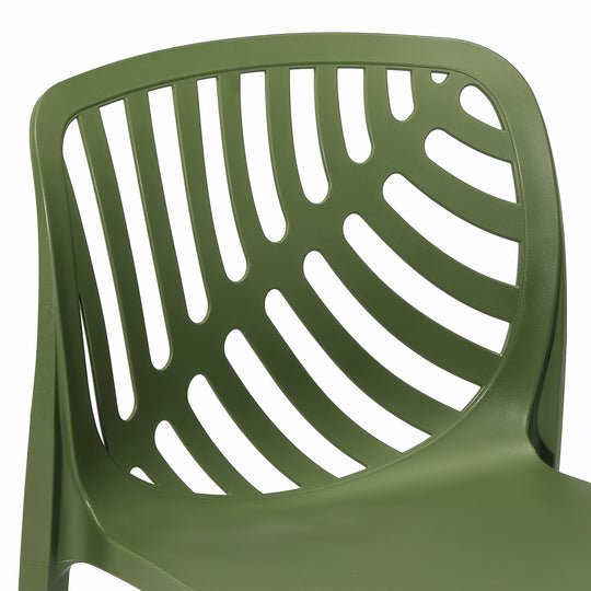 Playa Outdoor Modern Stackable Polypropylene Plastic Patio Bistro Dining Side Chairs (Set of 2)