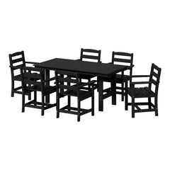 Ashore 7-Piece HDPE Outdoor Rectangular Patio Dining Table Set