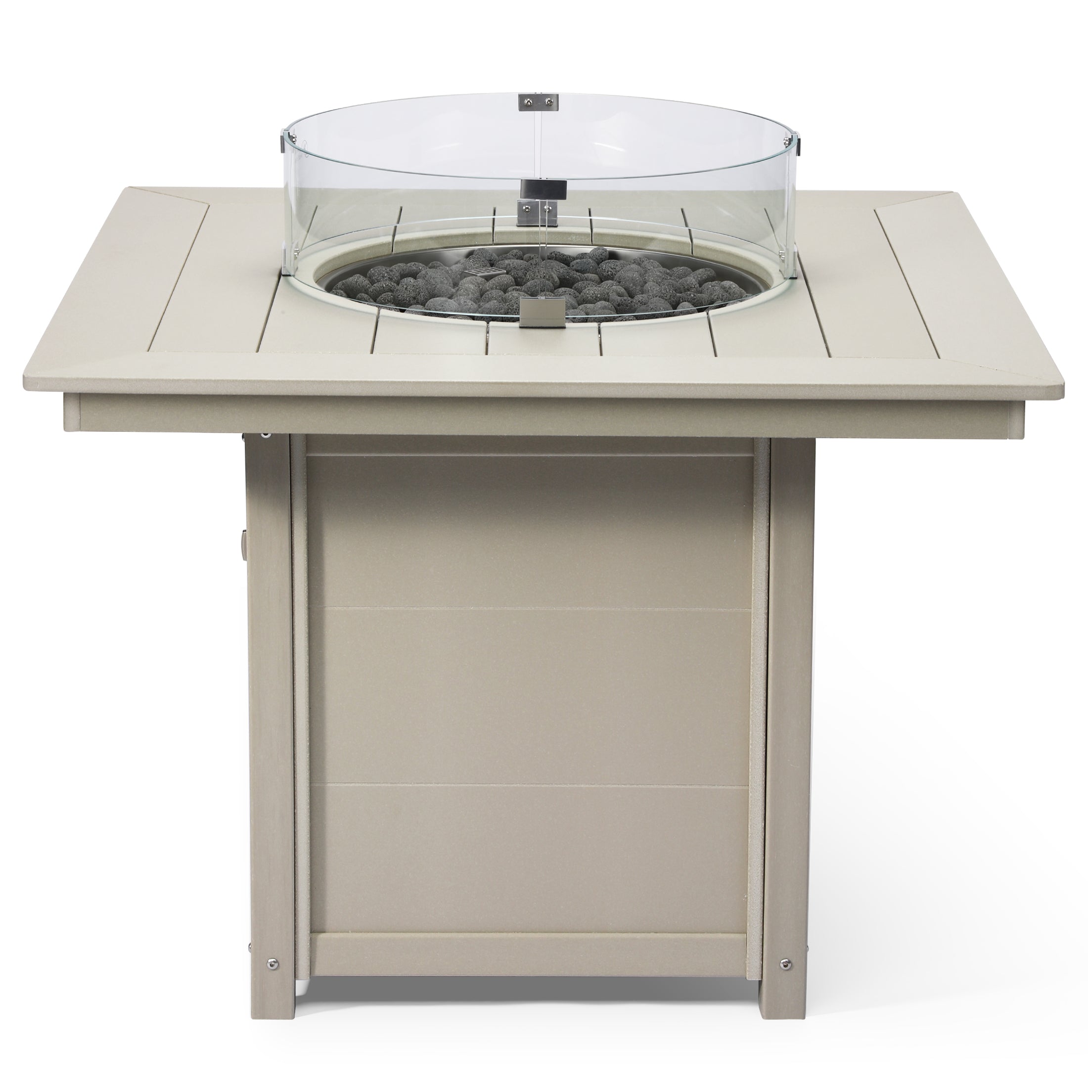 Helios Modern Outdoor Patio Propane 42" Square Fire Pit Table