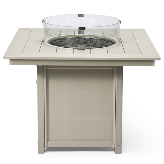 Helios Modern Outdoor Patio Propane 42" Square Fire Pit Table