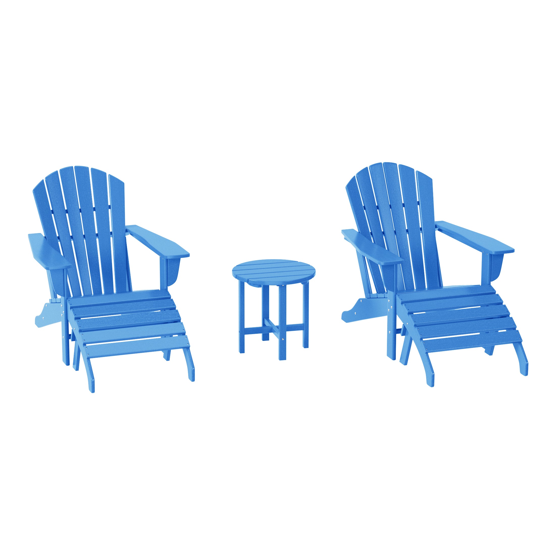 Dylan Outdoor Adirondack Chair With Ottoman And Side Table 5-Piece Set