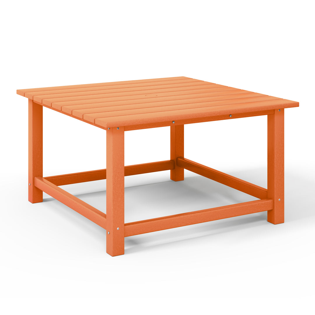 Malibu Low Outdoor HDPE Square Patio Coffee Table