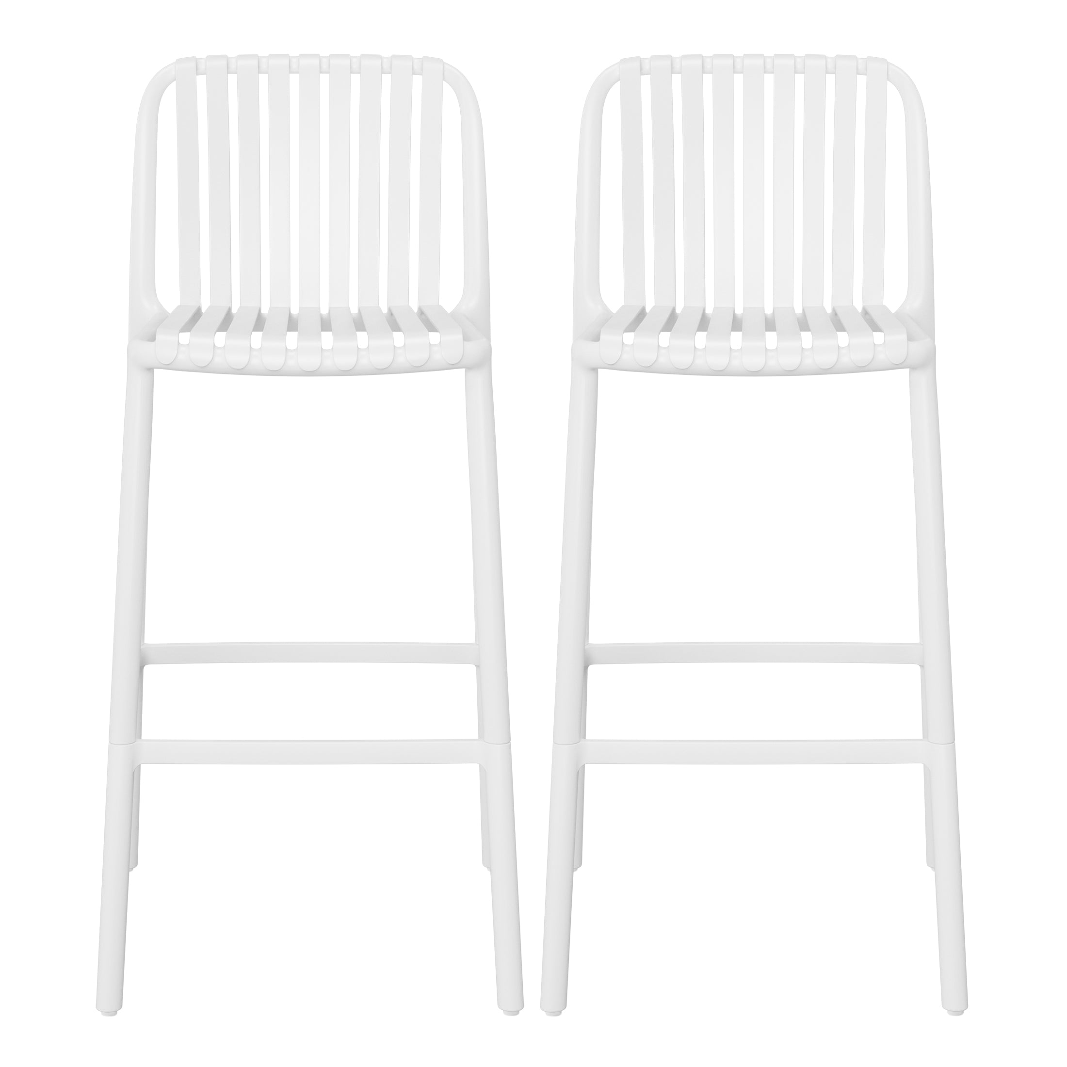 Playa 29.5" Outdoor Modern Polypropylene Plastic Patio Bar Height Stools (Set of 2)