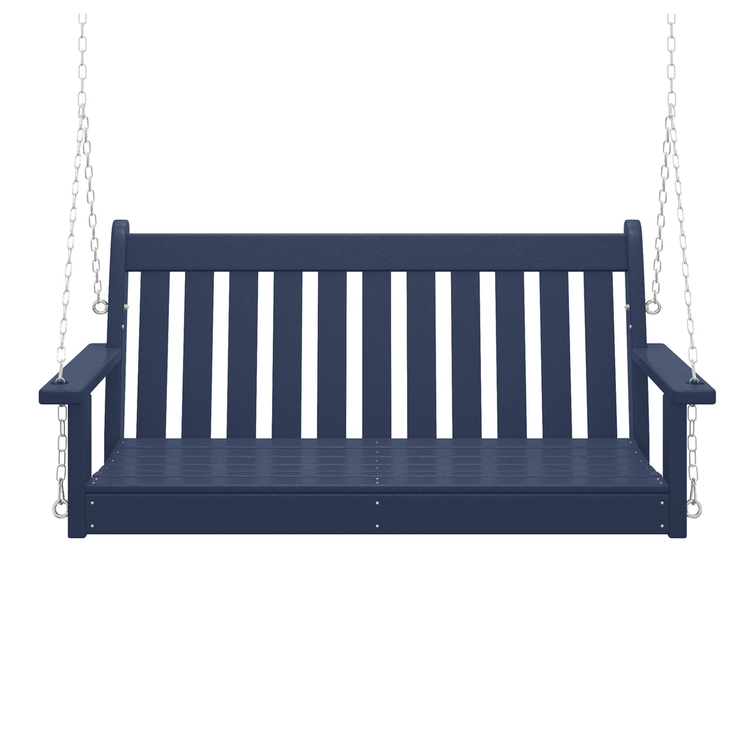 Malibu Outdoor Patio HDPE Hanging Front Porch Swing Bench