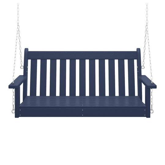 Malibu Outdoor Patio HDPE Hanging Front Porch Swing Bench