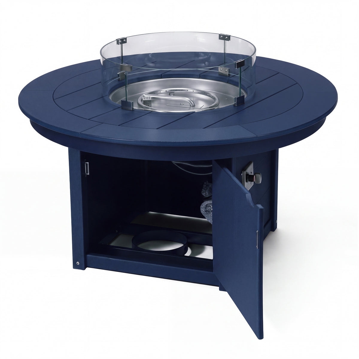 Helios 47" Modern Outdoor 55,000 BTU Patio Propane Round Fire Pit Table