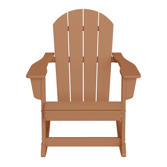 Malibu 3-Piece set Outdoor / Patio Poly Adirondack rocking chairs with a side table ( 2 seater )