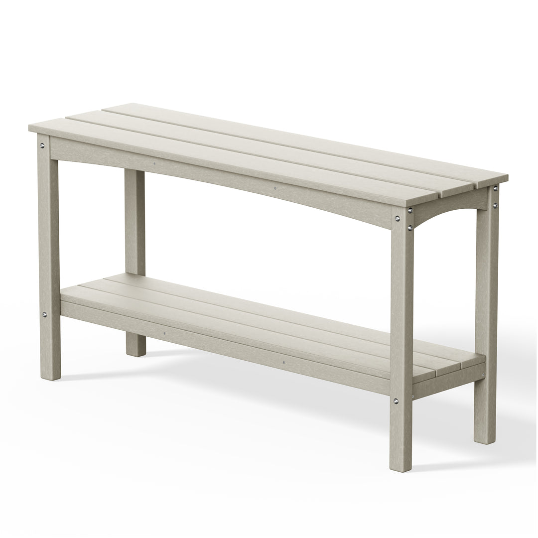 Malibu 55" Outdoor Patio HDPE Adirondack 2-Tier Shelf Console Table