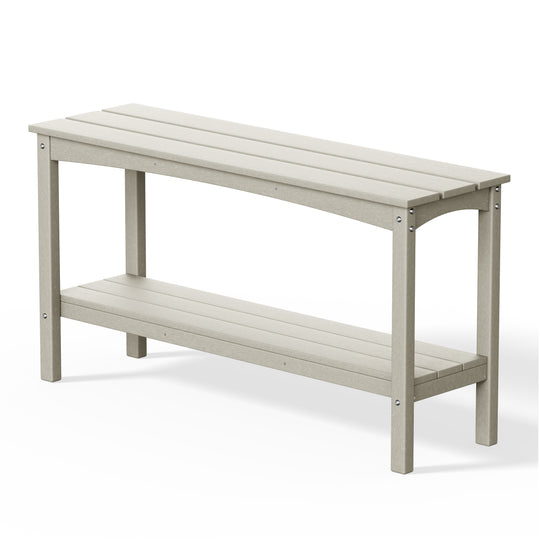 Malibu 55" Outdoor Patio HDPE Adirondack 2-Tier Shelf Console Table