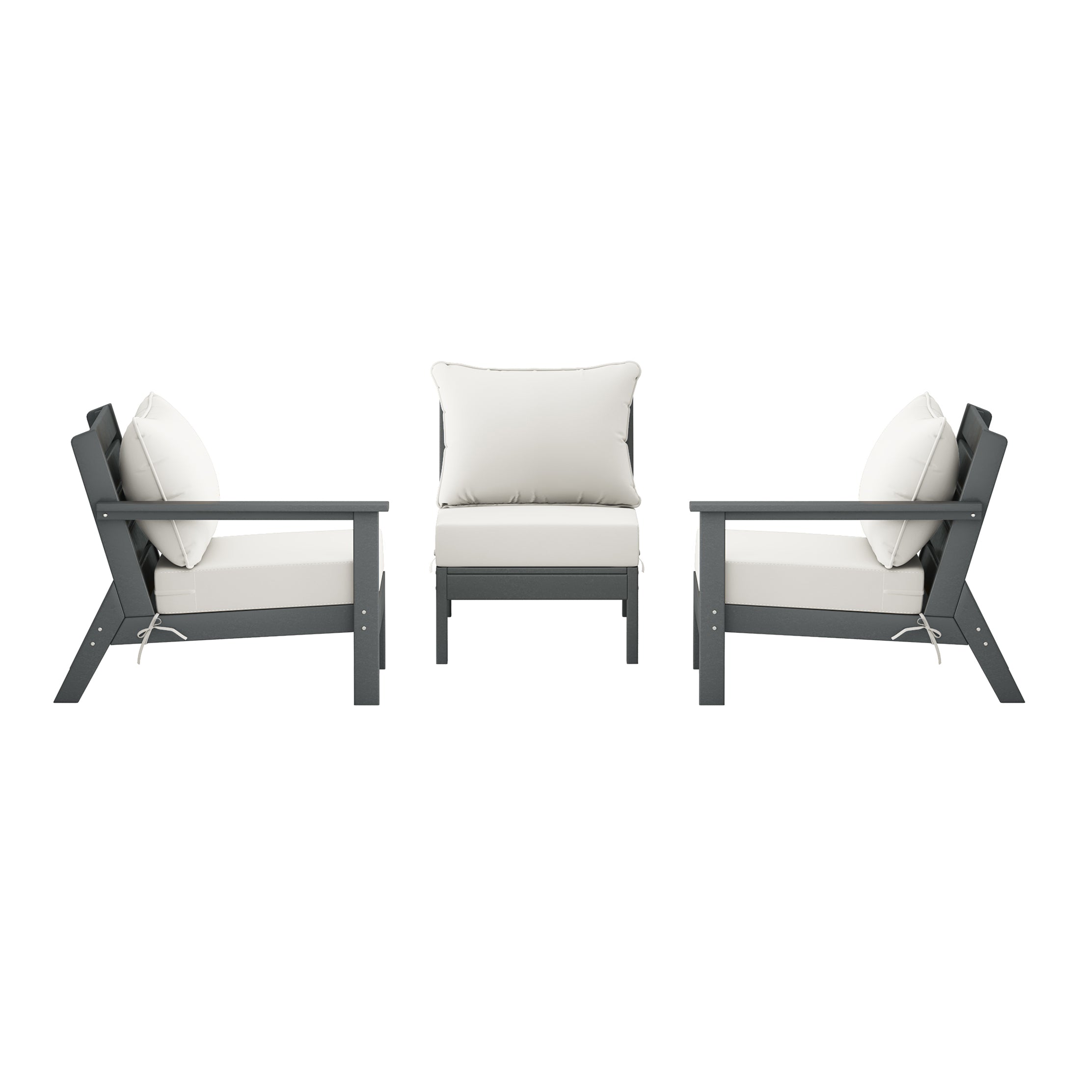 Avalon Outdoor Patio HDPE Sectional Sofa with Patio Cushions