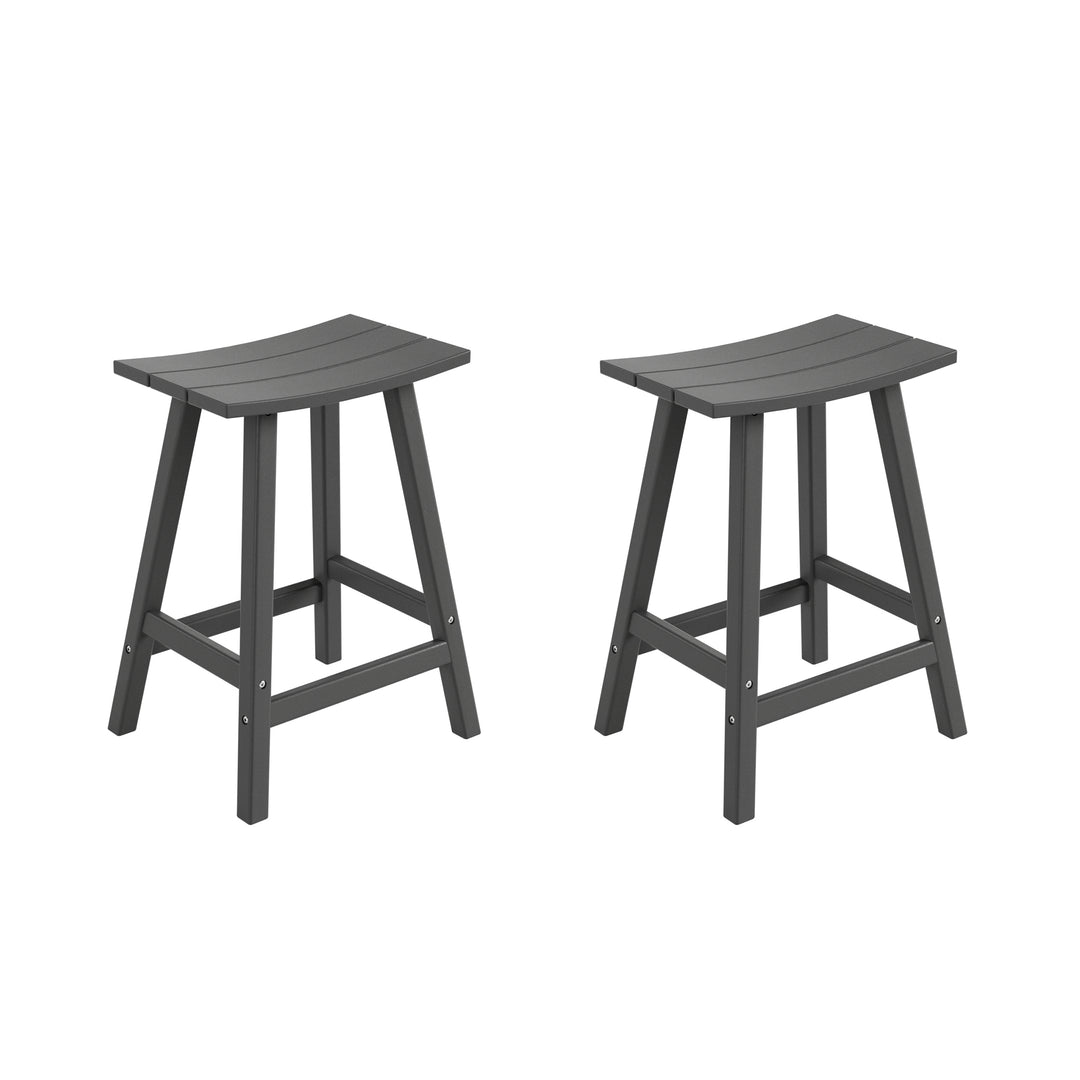 Malibu 2 piece set of 24" height Outdoor / Patio Saddle bar stools