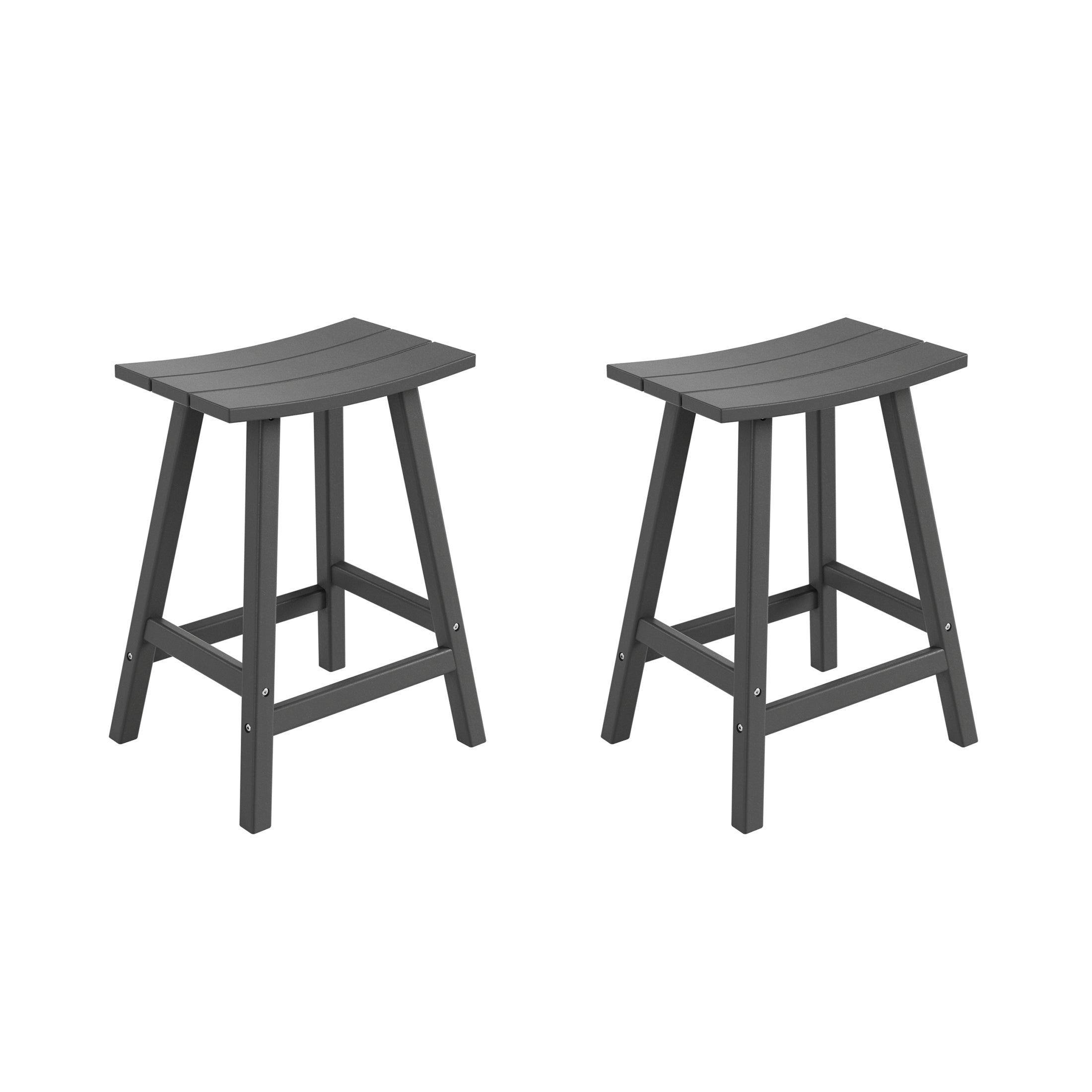 Malibu 24" HDPE Outdoor Patio Counter Height Bar Stools (Set of 2)