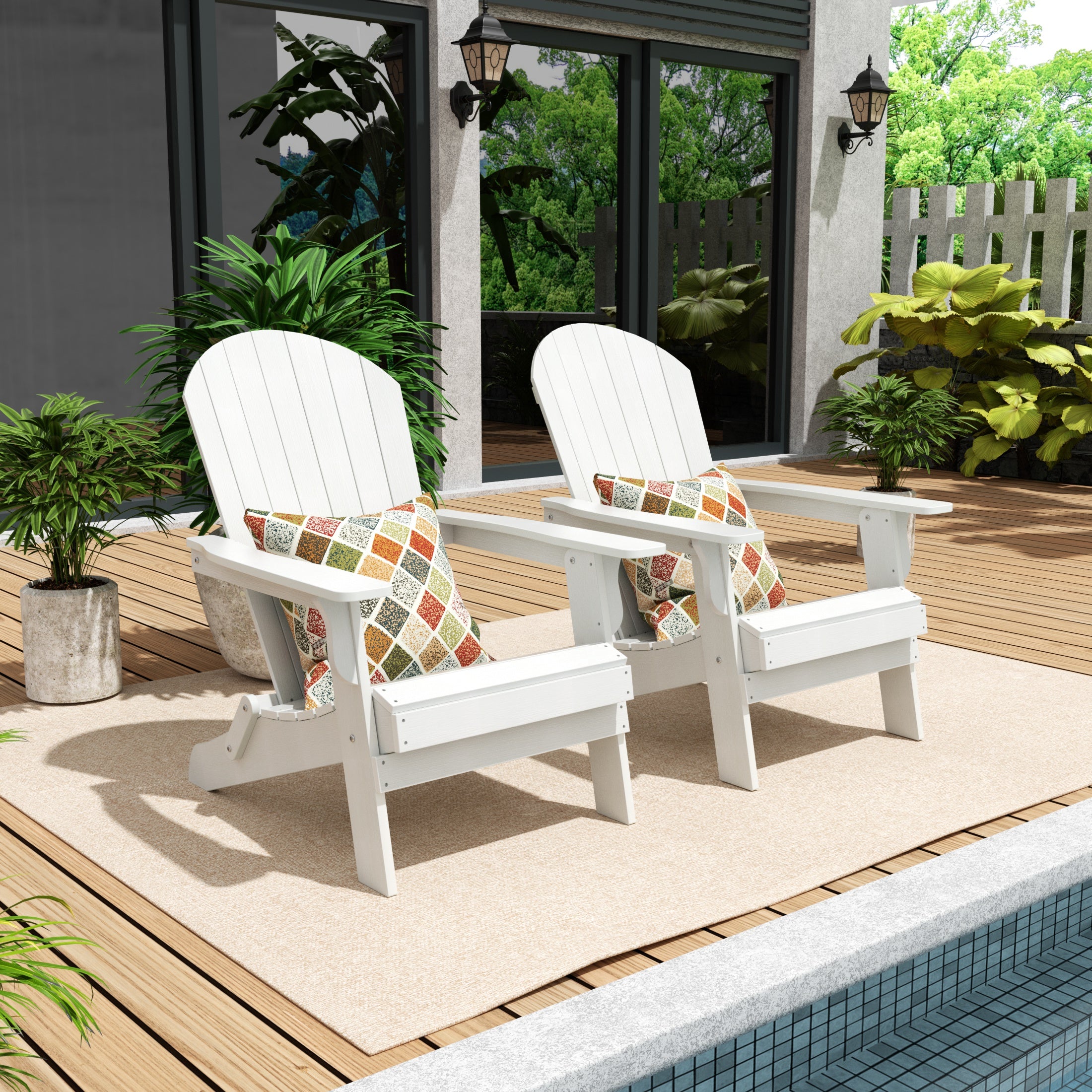 Tuscany Outdoor Folding Adirondack Seashell Chair (Set of 2)