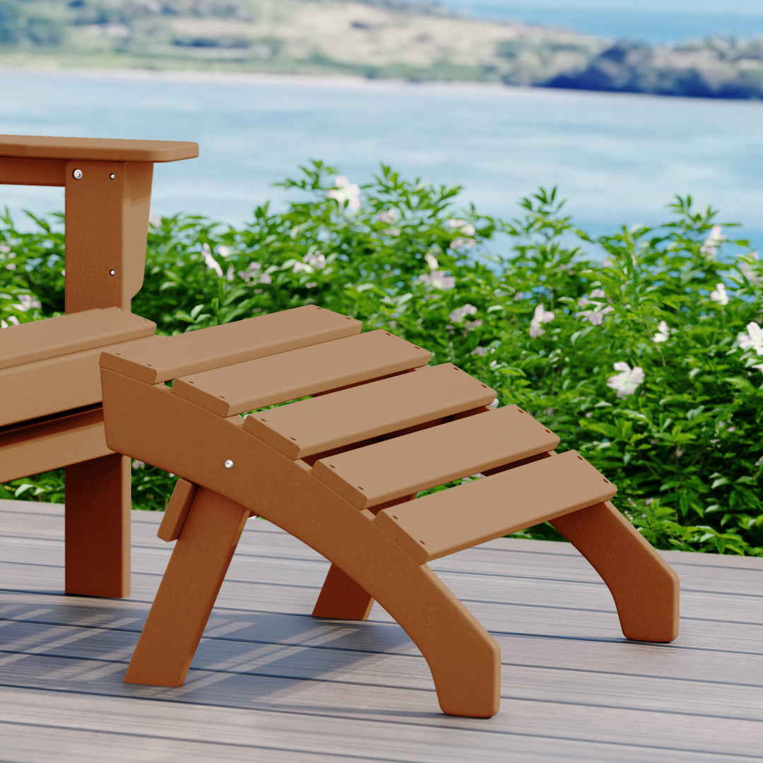 Dylan Outdoor Patio HDPE Adirondack Ottoman Footrest