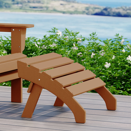 Dylan Outdoor Patio HDPE Adirondack Ottoman Footrest