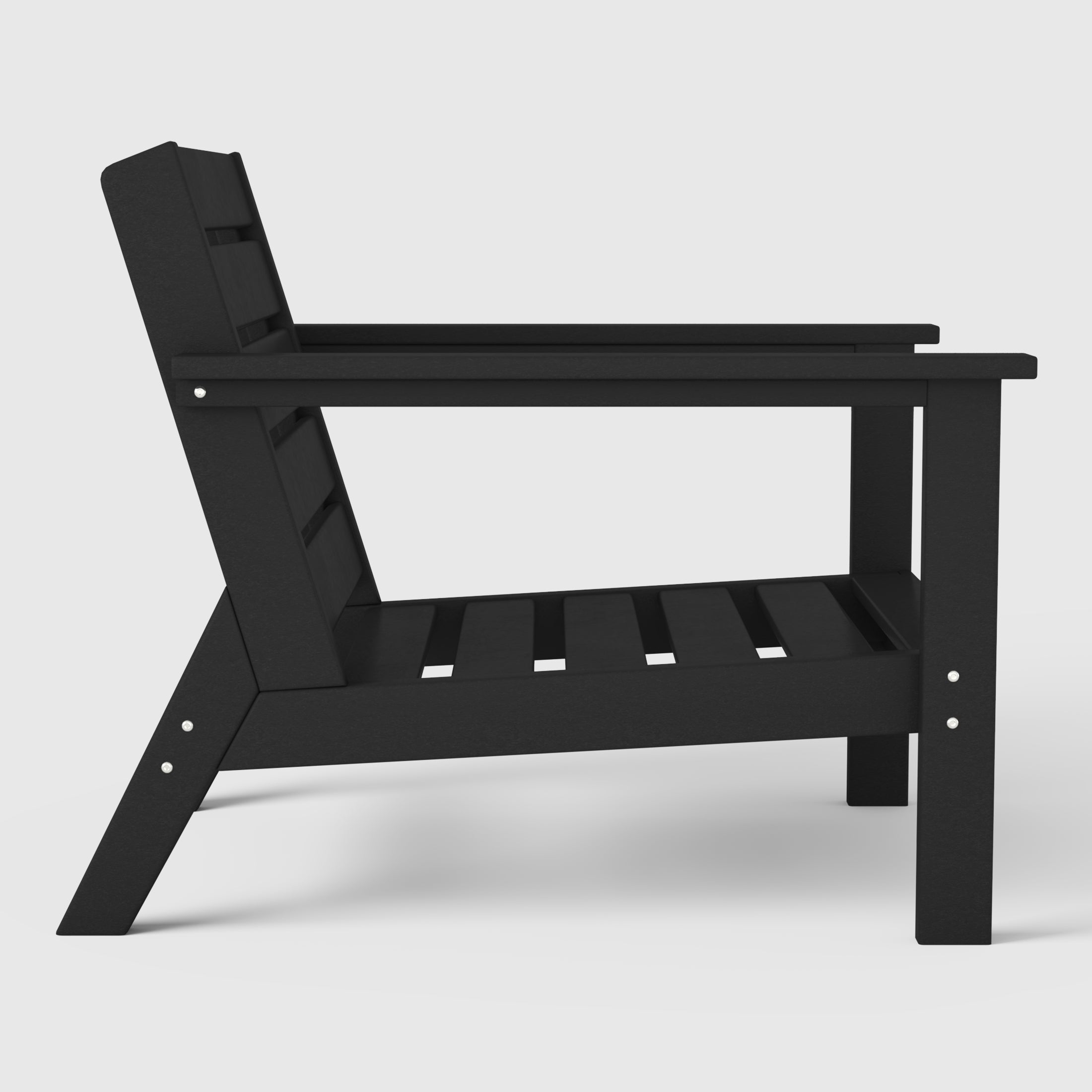 Avalon Outdoor Modern HDPE Patio Club Chair with Deep Seat Cushions