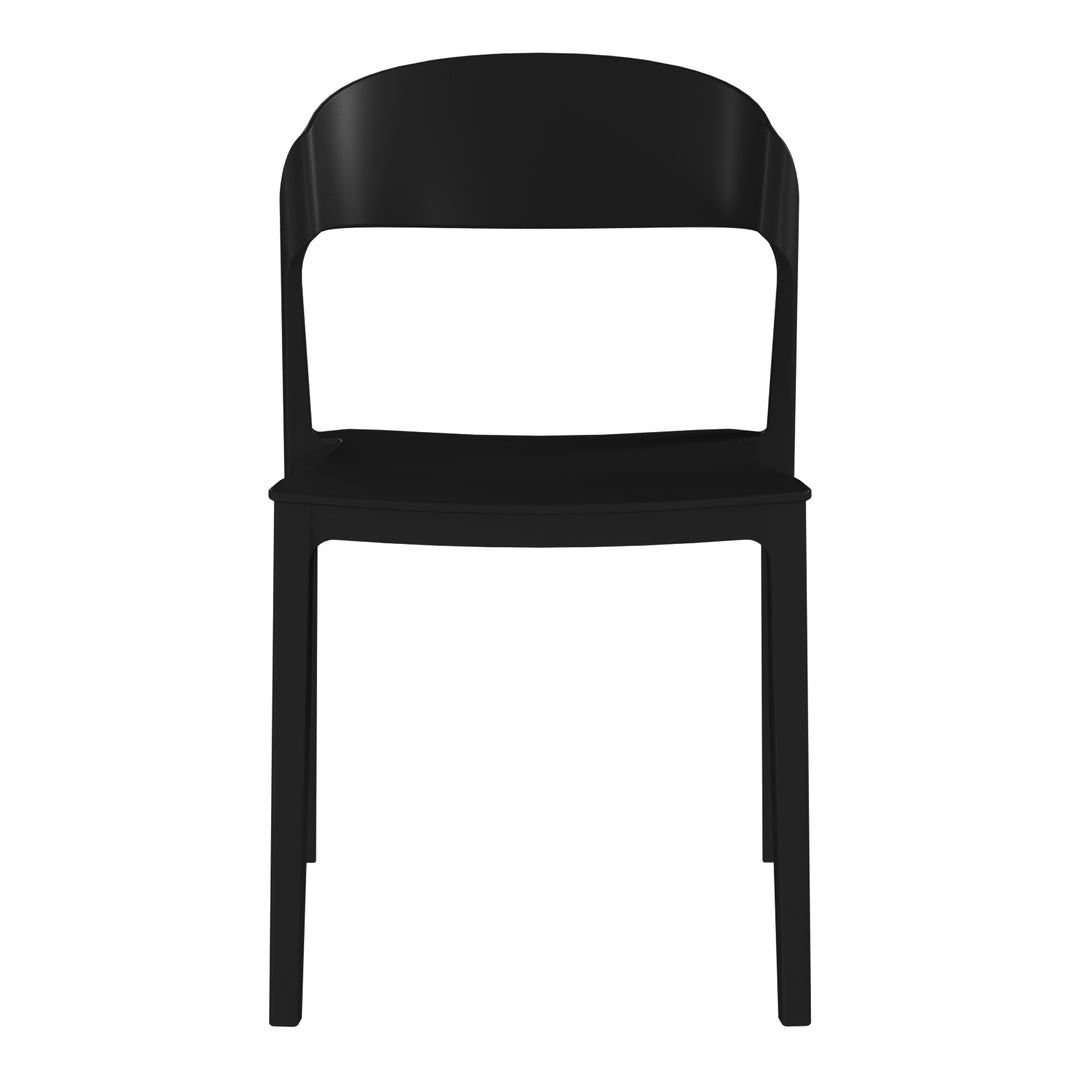 Playa Outdoor Modern Stackable Plastic Patio Bistro Dining Side Chairs (Set of 2)