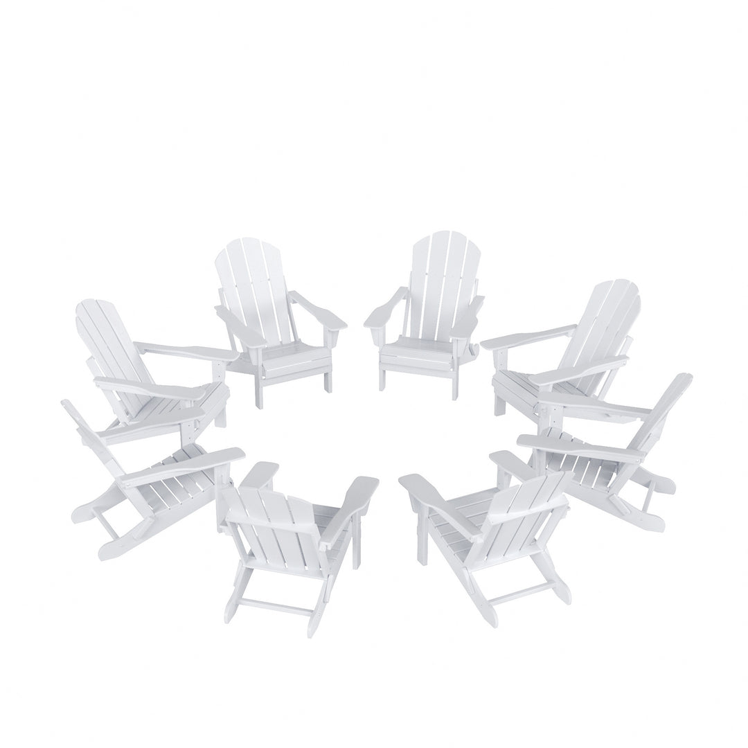 Malibu Outdoor Folding Poly Adirondack Chair (Set of 8)