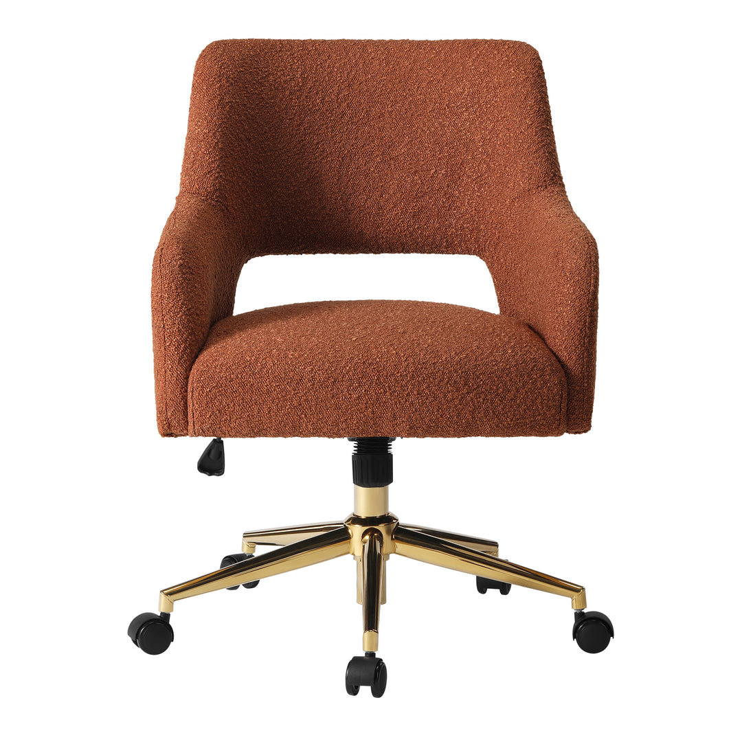 Genevieve Mid-Century Modern Swivel Office Vanity Chair with Wheels