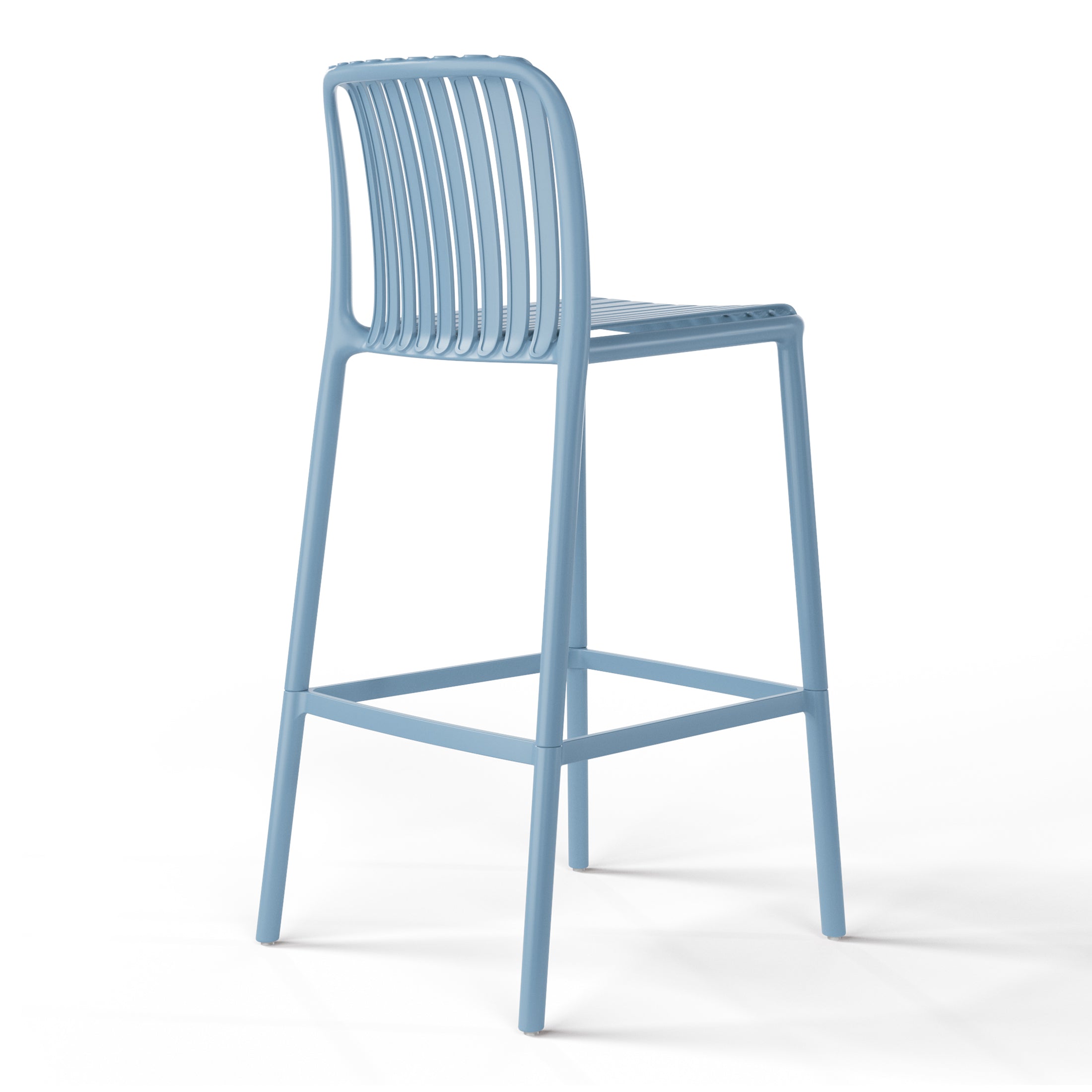 Playa 29.5" Outdoor Modern Polypropylene Plastic Patio Bar Height Stools (Set of 2)