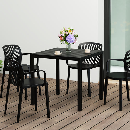 Playa 31.5" Iron Metal Frame Outdoor Square Patio Dining Table