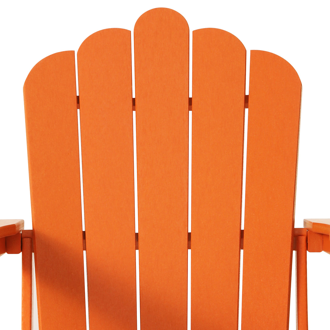 Highland Outdoor Patio HDPE Adirondack Chair With Cup Holder and Table Set