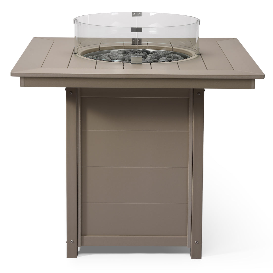 Helios 42" Modern Outdoor Patio Gas Propane Square Fire Pit Table