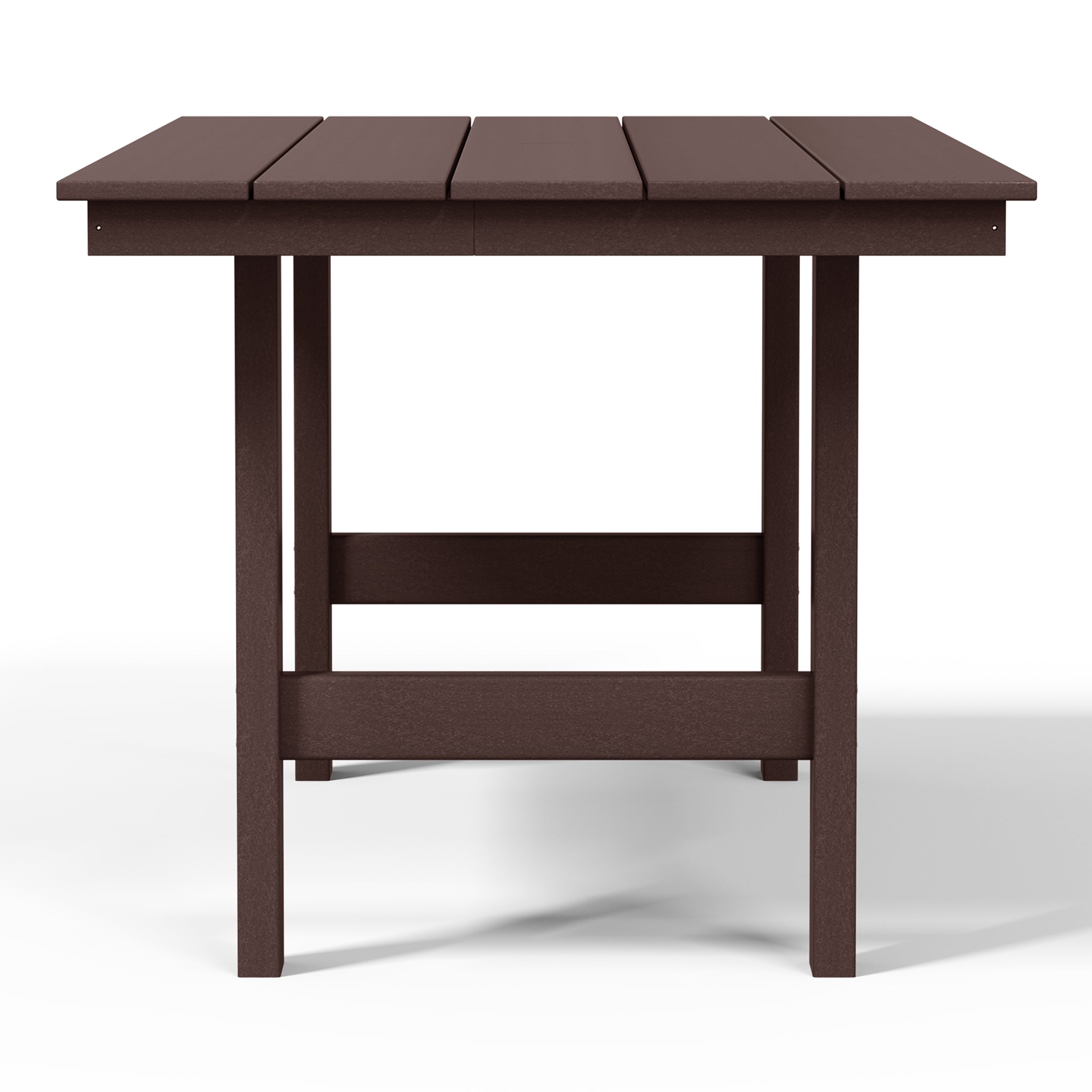 Ashore Outdoor Modern HDPE 66" Wide Rectangle Patio Dining Table for 6