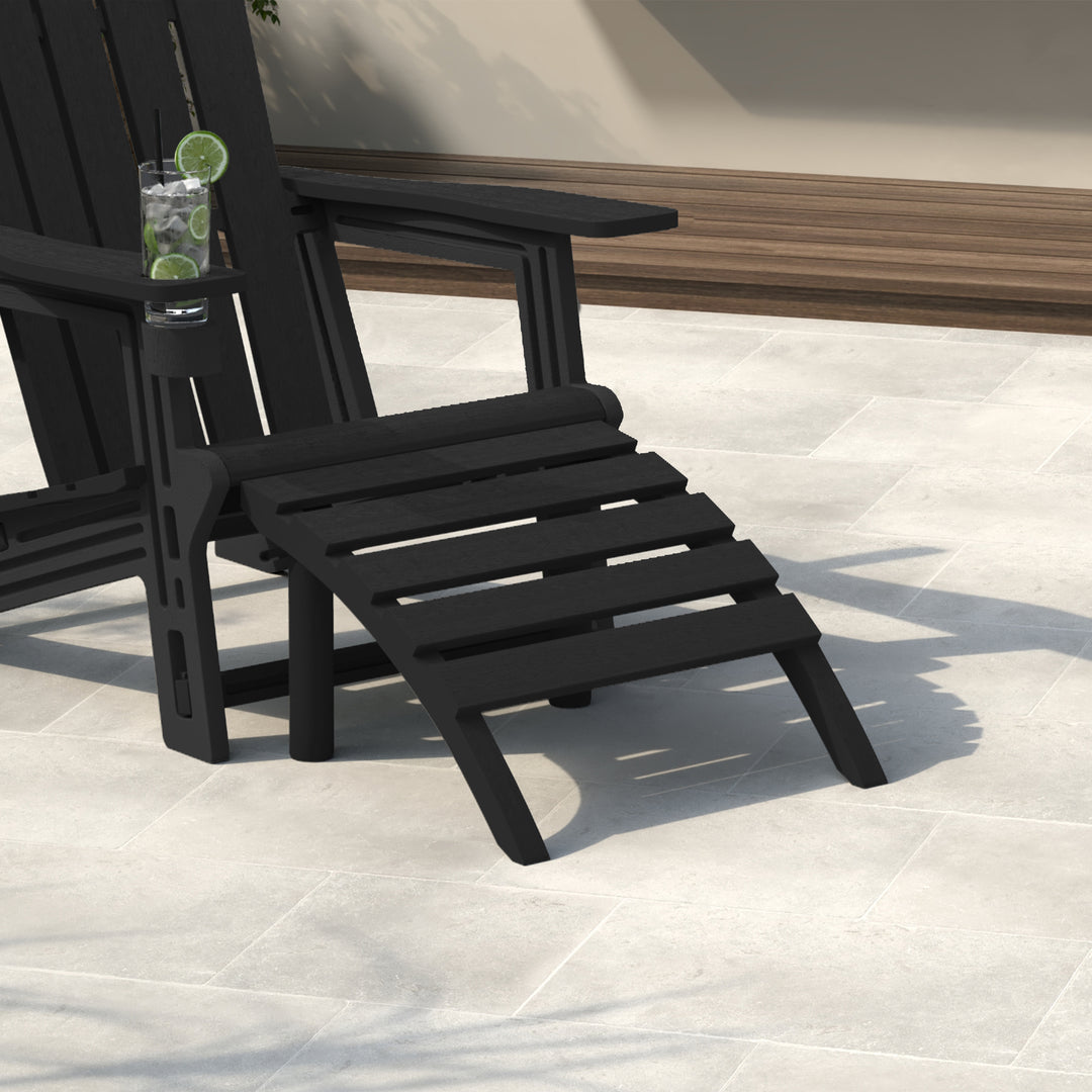 Azura Outdoor Patio HDPE Adirondack Ottoman Footrest