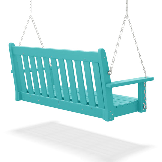 Malibu Outdoor Patio HDPE Hanging Front Porch Swing Bench