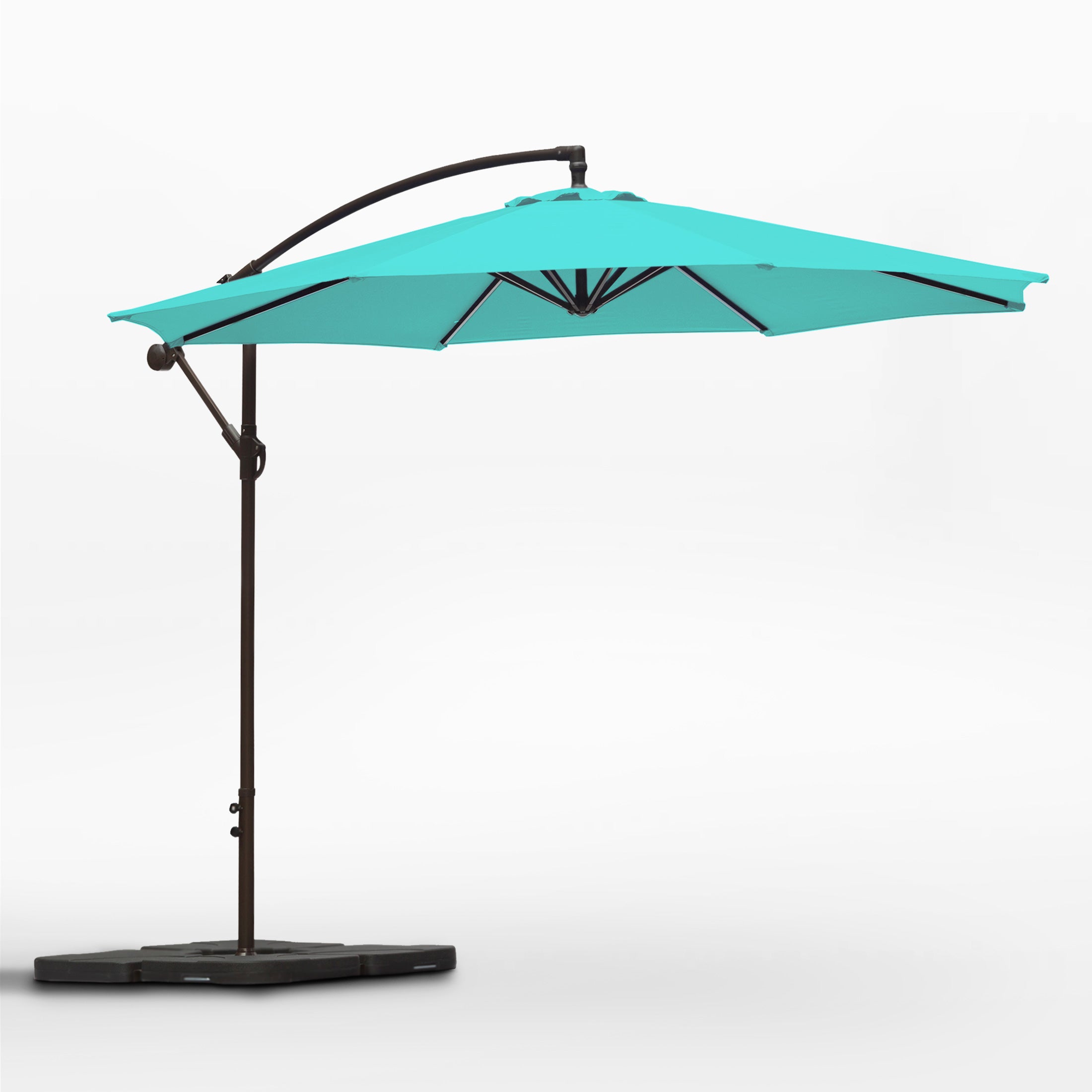Julia 10 ft. Outdoor / Patio Cantilever Hanging Umbrella with weight base kit