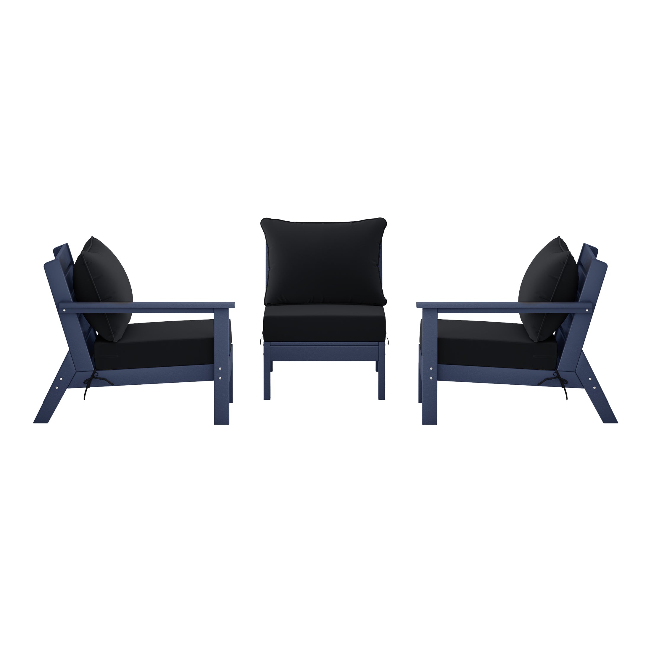 Avalon Outdoor Patio HDPE Sectional Sofa with Patio Cushions
