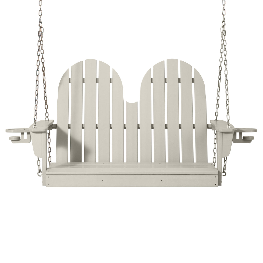 St. Augustine 4ft Outdoor HDPE Poly Farmhouse Hanging Porch Swing With Cup Holders