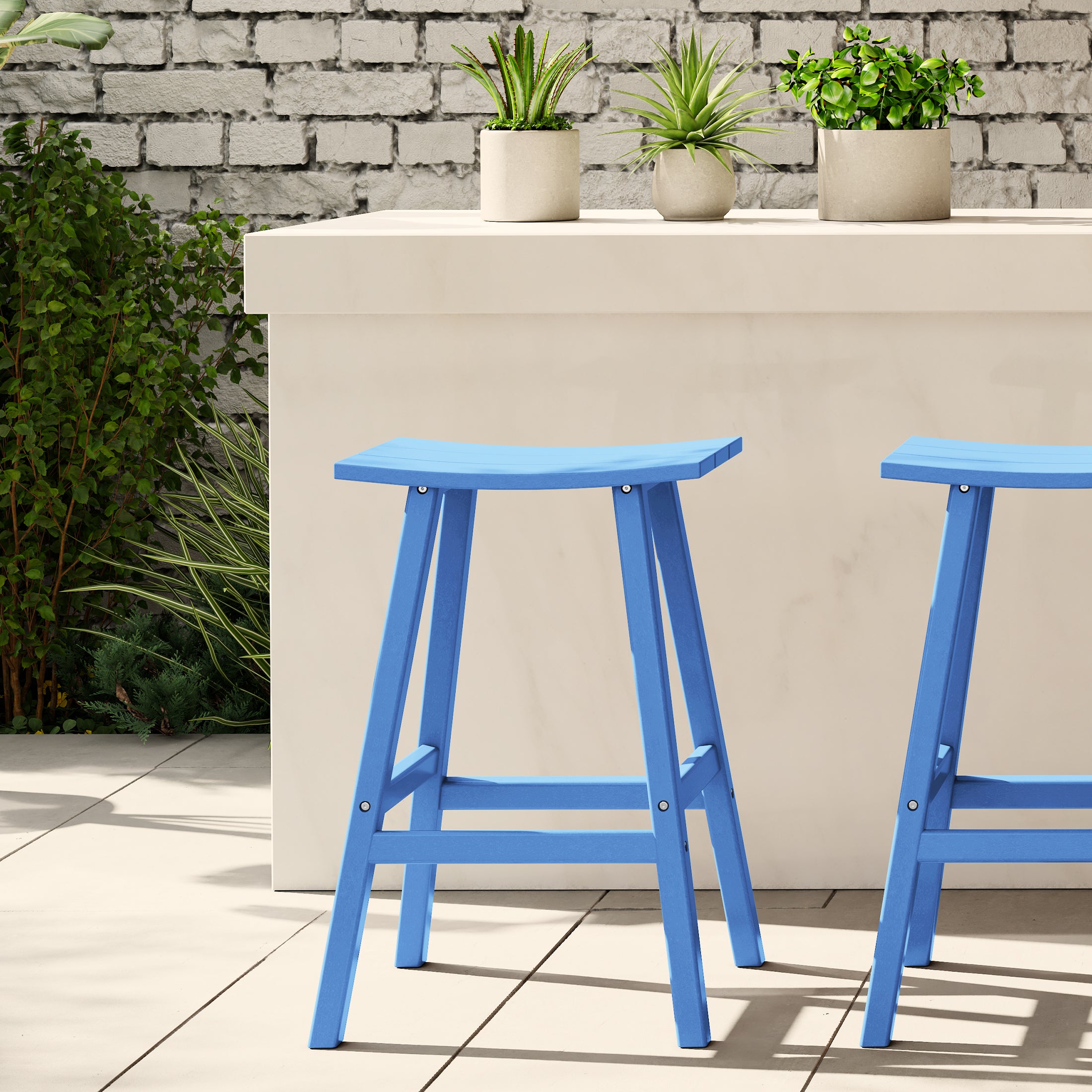 Malibu 29" HDPE Outdoor Patio Bar Height Bar Stool