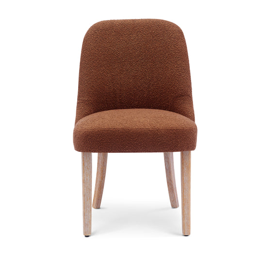 Genevieve Mid-Century Modern Upholstered Boucle Dining Chair (Set of 6)