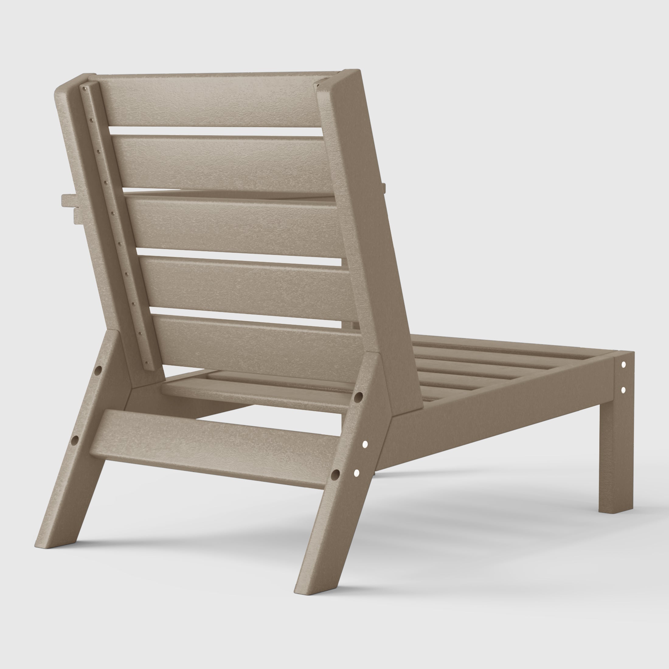 Avalon Outdoor Patio HDPE Right Arm Sectional Corner Club Chair with Patio Cushions
