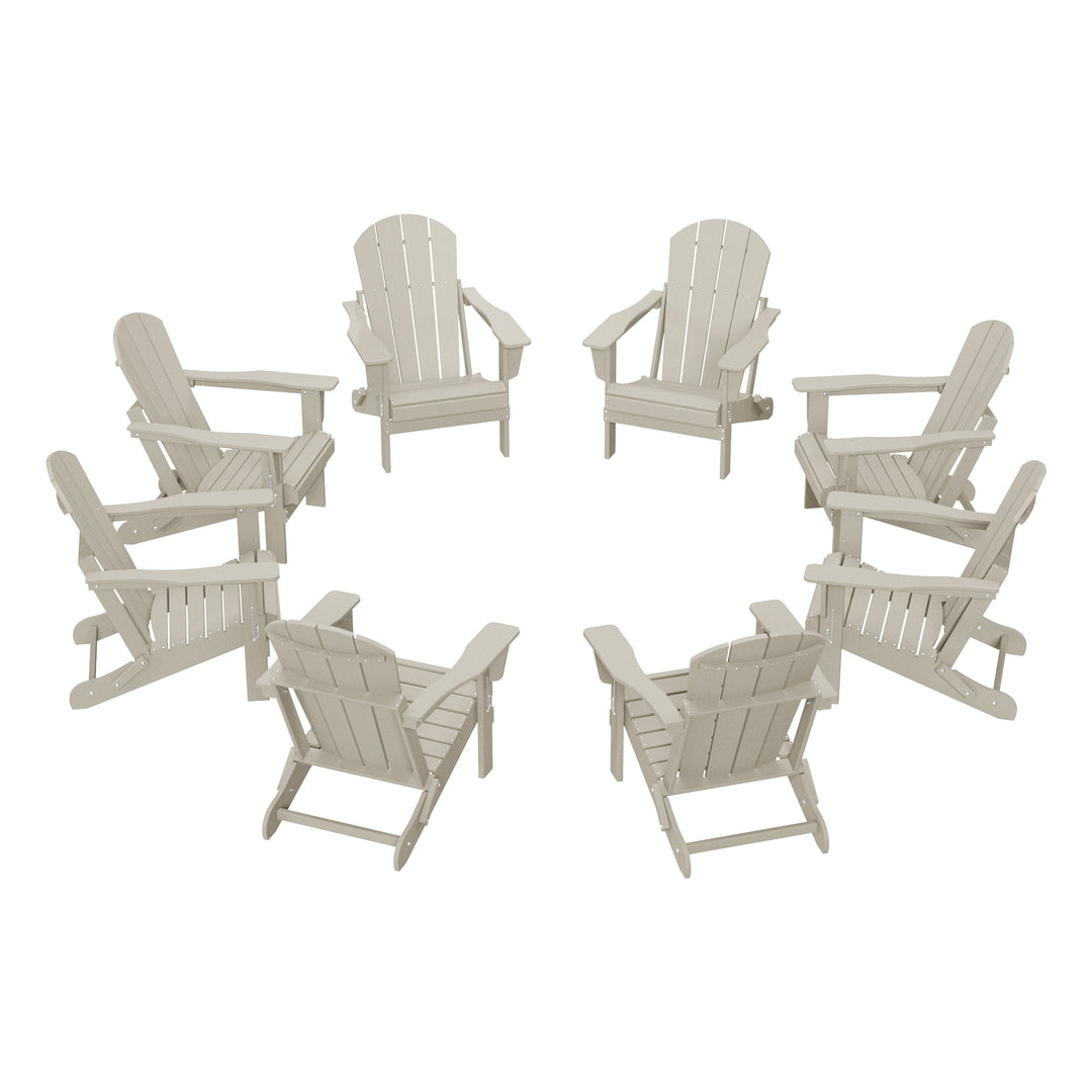 Malibu Outdoor Folding Poly Adirondack Chair (Set of 8)
