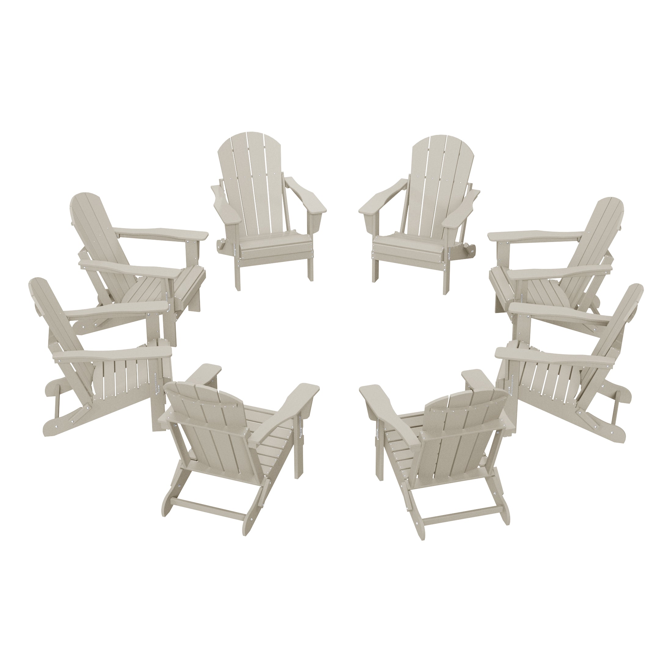 Malibu Outdoor Folding Poly Adirondack Chair (Set of 8)